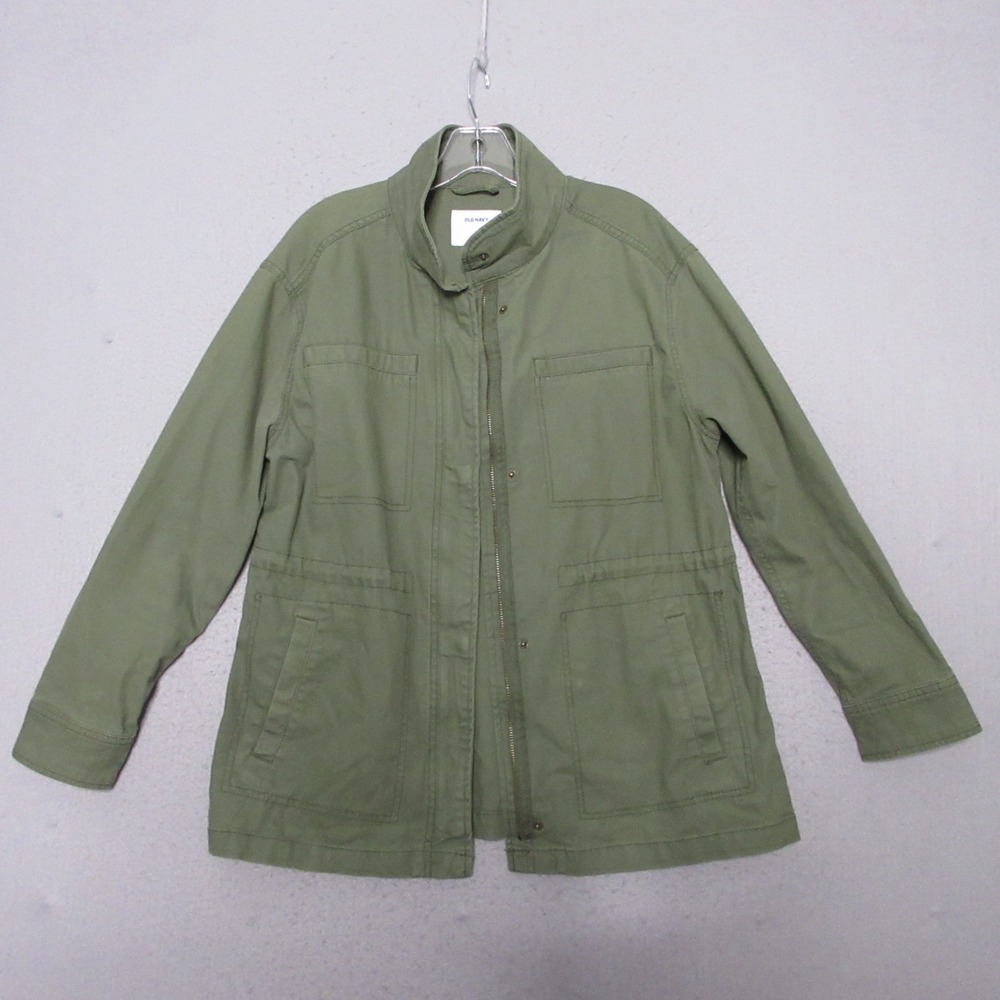Old Navy Jacket Women Small Army Green‎ Utility Military Y2K 90s Style Grunge